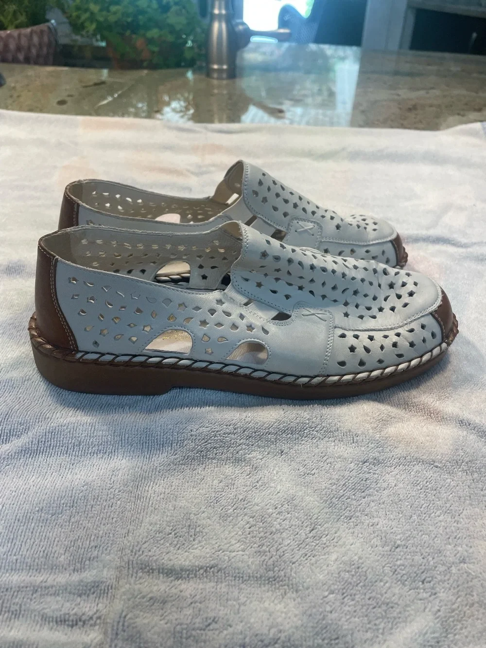 Rieker Anti-Stress perforated leather slip-on loafers - 8.5